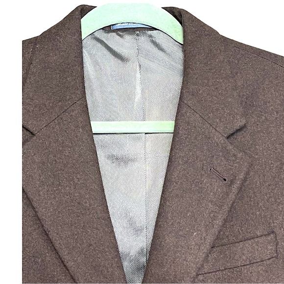 OSCAR DE LA RENTA Men’s Cashmere Wool Blend Blazer Size 39R Brown Designer - Picture 2 of 8
